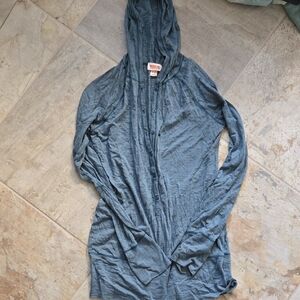 Y2k Mossimo Supply Co. Blue Hooded Button-Front Tunic